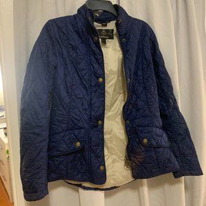 Barbour quilted navy jacket